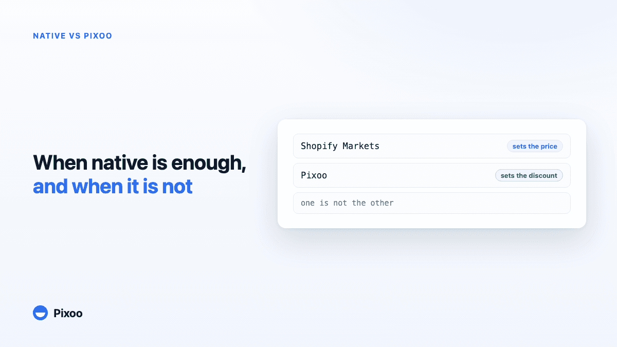 Pixoo vs Shopify Native Discounts: When to Use Each